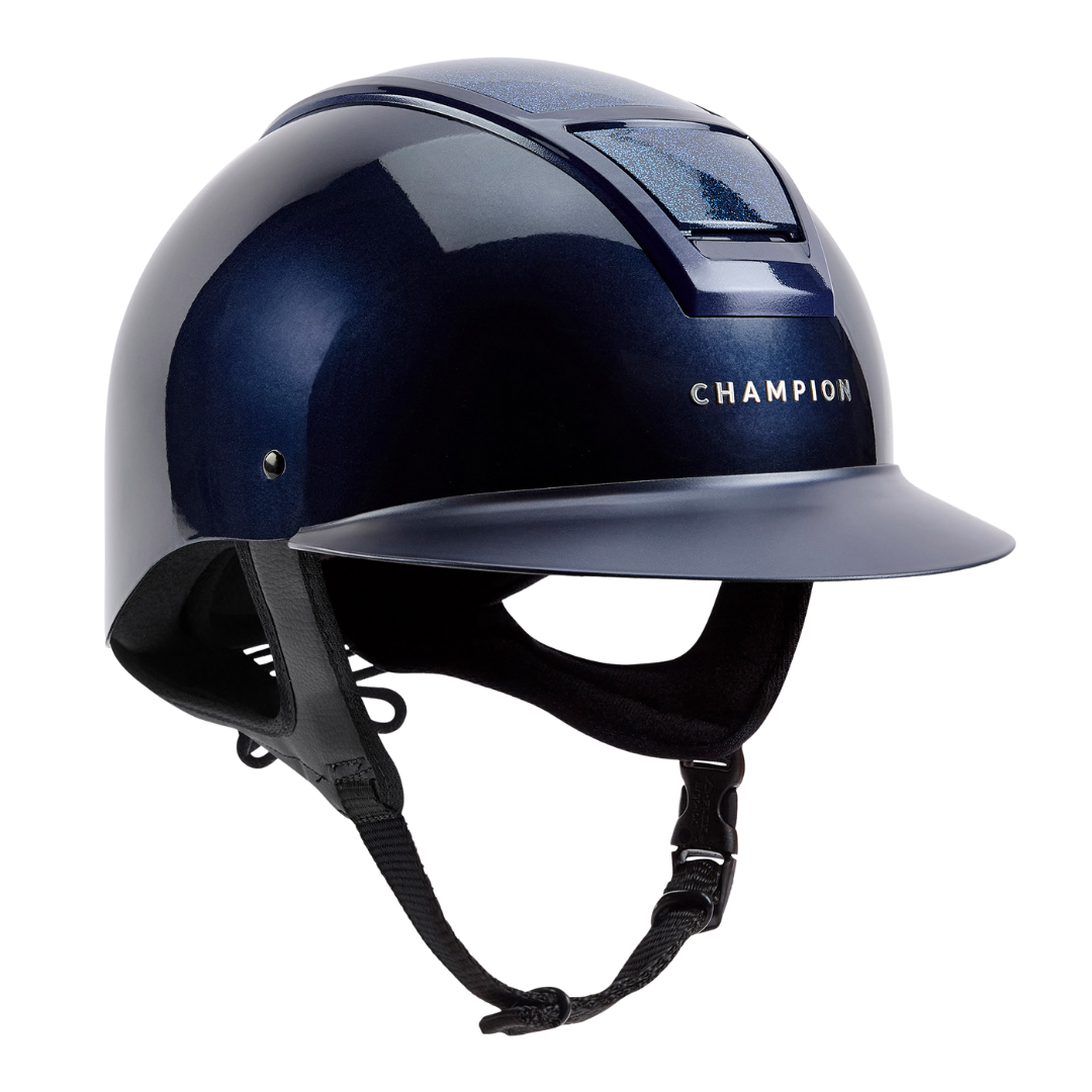 blue glitter motorcycle helmet Insight Sparkle Wide Peaked Helmet